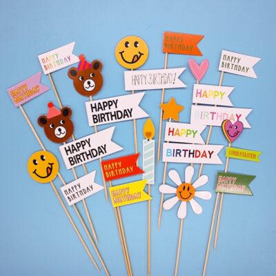 Set 5 chiếc phụ kiện trang trí bánh kem sinh nhật