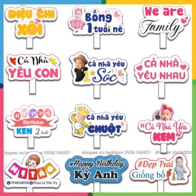 Bảng hashtag cầm tay chụp hình, checkin sinh nhật