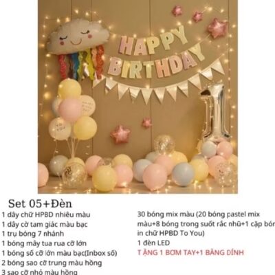 Set trang trí sinh nhật cho bé (Set 5)