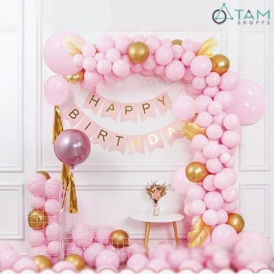 Combo Trang Trí Sinh Nhật Cho Người Lớn Tone Hồng