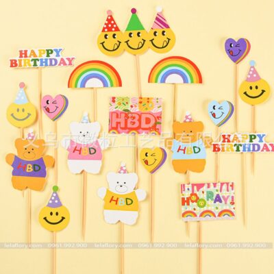 Tổng hợp Set cắm giấy - Trang trí bánh sinh nhật bánh kem