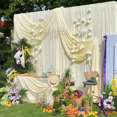 Rèm Vải Thun Lạnh Màu Kem Trắng Khổ Rộng 1m7 – Đã May Sẵn