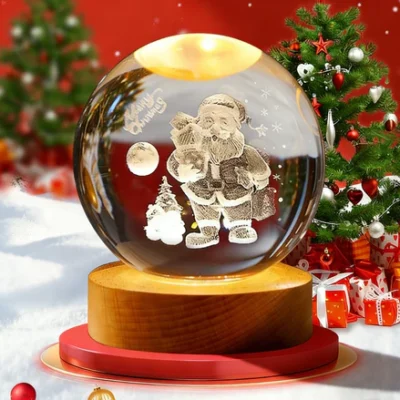 Quả cầu pha lê phát sáng, đèn trang trí phòng ngủ, quà tặng Giáng Sinh, lưu niệm